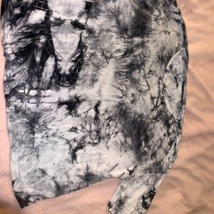 black and white marble tie dye shirt.